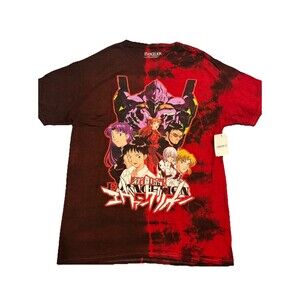 Evangelion Neon Genesis Mens Graphic Short Sleeve Tshirt Red Medium NWT Anime